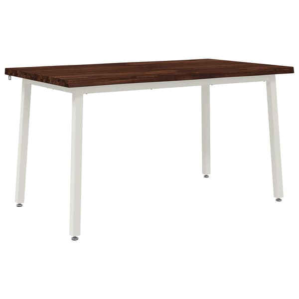 140 x 80 x 75 cm Massivt Akaciaträ Mörkbrun och Vit Rektangulär