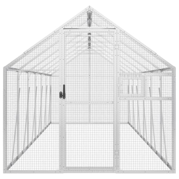 Fågelvoljär silver 1,79x6x1,85 m aluminium
