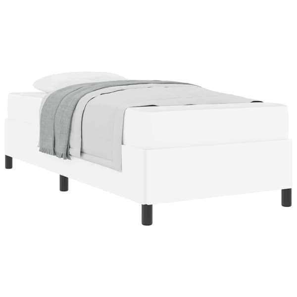 Sängram med madrass Vit 80 x 200 cm tyg