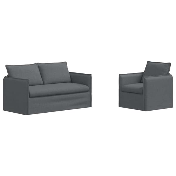 Soffset 2 pcs Mörkgrå 156 x 82 x 85 cm Tyg