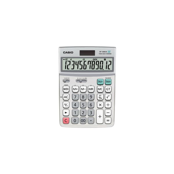 Bordsräknare CASIO DF-120ECO grå