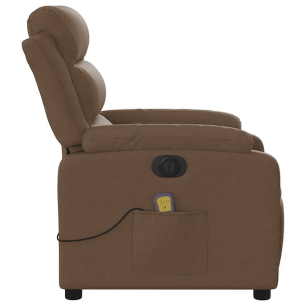 Elektrisk massagefåtölj brun tyg