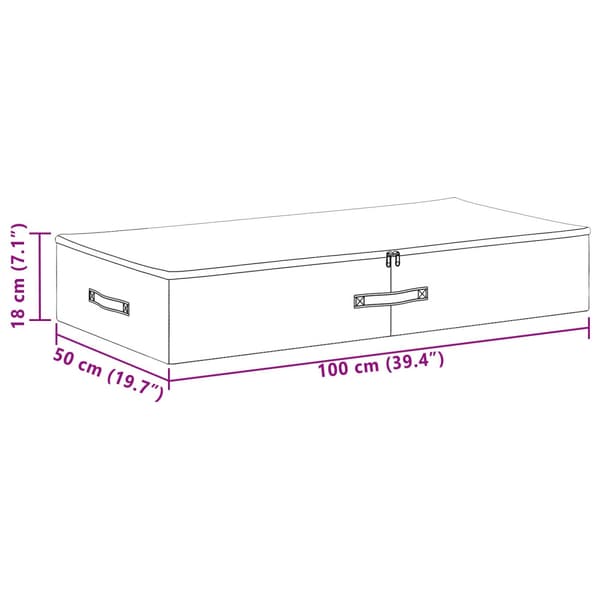 Förvaringslåda 2 pcs Grå 100 x 50 x 18 cm Non-woven tyg