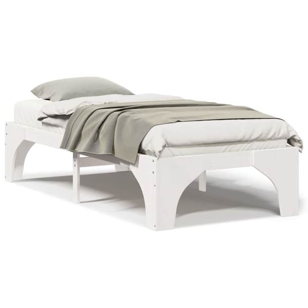 Sängram Vit 90 x 200 cm Massiv furu
