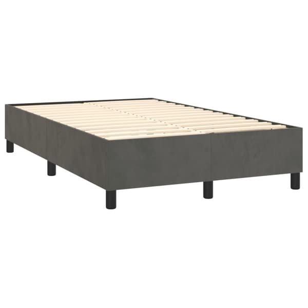 Ramsäng med madrass mörkgrå 120x190 cm sammet