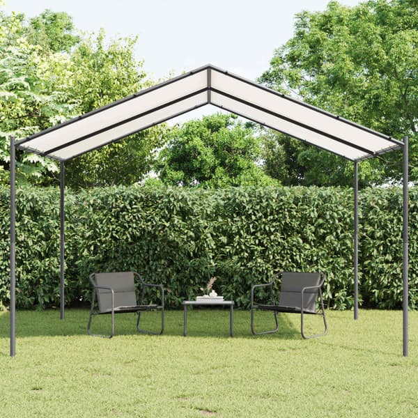 Paviljong Vit 4 x 4 x 2,6 m Stål och Polyester