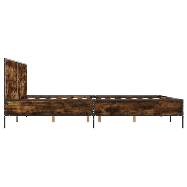Sängram rökfärgad ek 140x190 cm konstruerat trä och metall