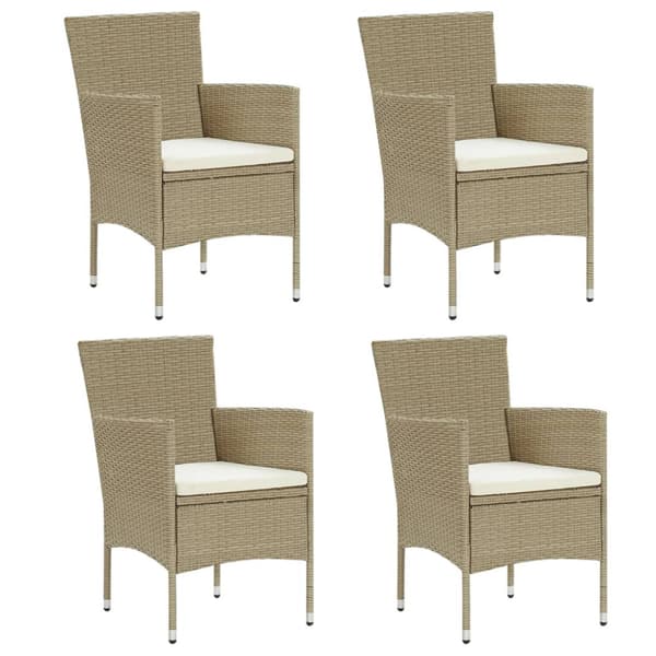 Matstol trädgård 4 st konstrotting beige