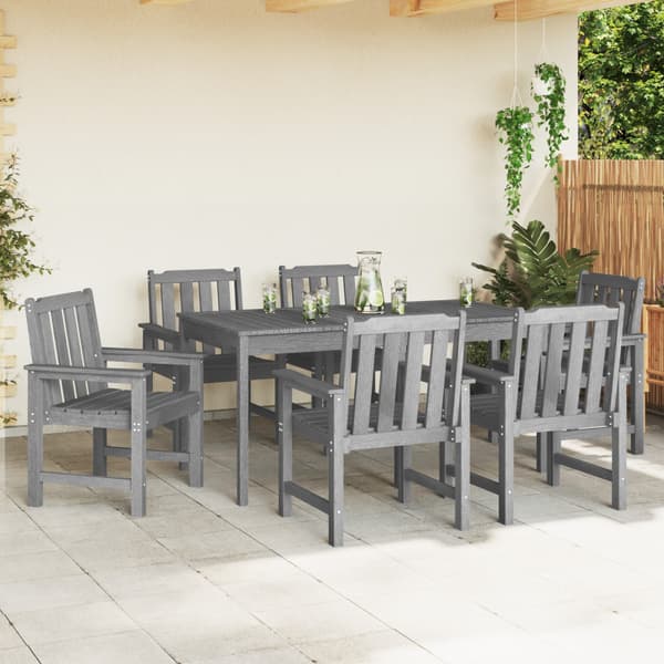 Trädgård Stol 6 pcs Ljusgrå 65.5 x 59 x 88 cm polyeten