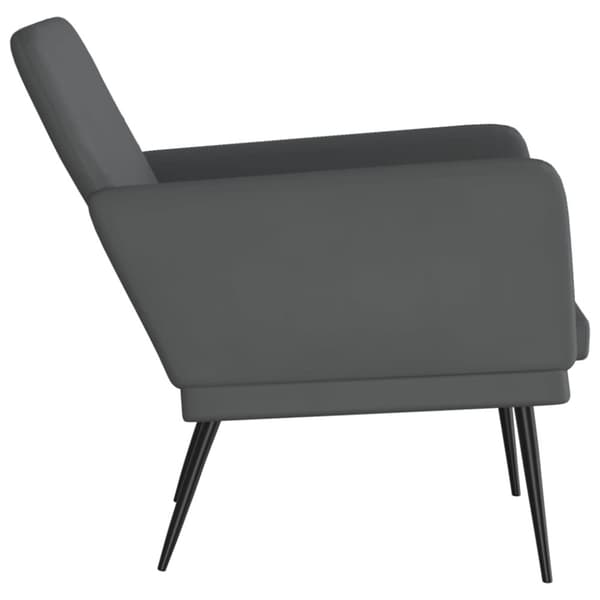 Fåtölj grå 61x78x80 cm konstläder
