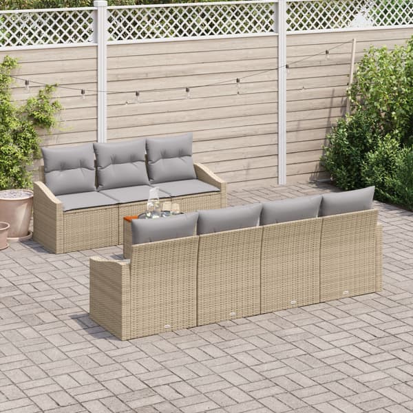 Trädgårdsoffset 8 pcs Beige och Ljusgrå konstrotting