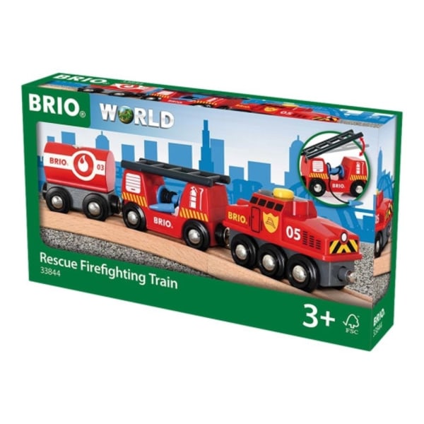 BRIO World - Räddningståg med brandsläckning