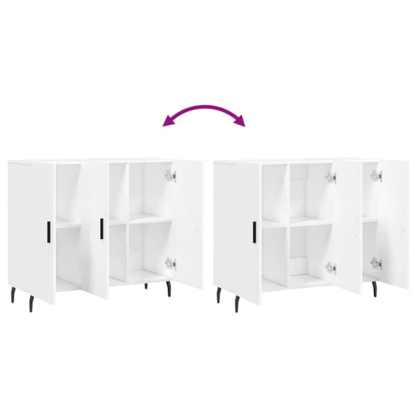 Skänk vit 90x34x80 cm konstruerat trä
