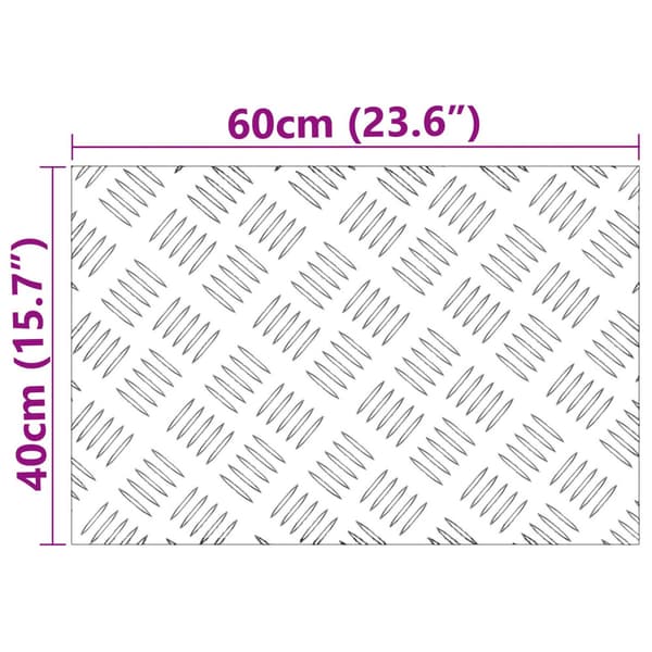 Trappsteg Rektangulär 4 pcs Silver 60 x 40 cm Aluminium