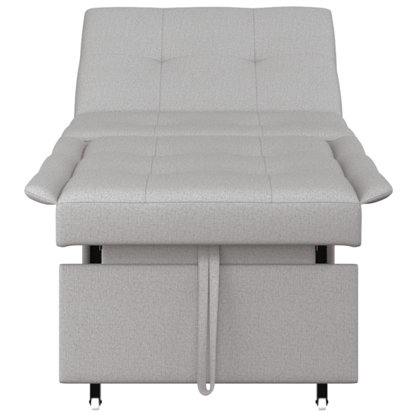 Pull Out Sofa Bed Grå 194 x 50 x 82 cm tyg