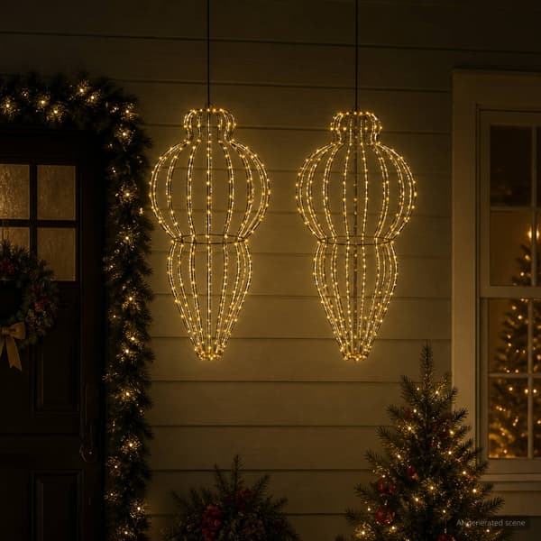 Julspira med belysning 2 st 640 LED-lampor Varmvit