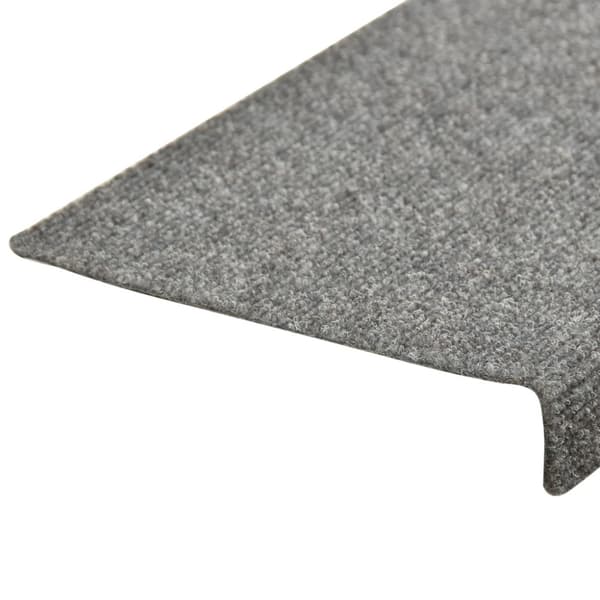 Trappmattor självhäftande 10 st 65x21x4 cm ljusgrå rektangulär kant