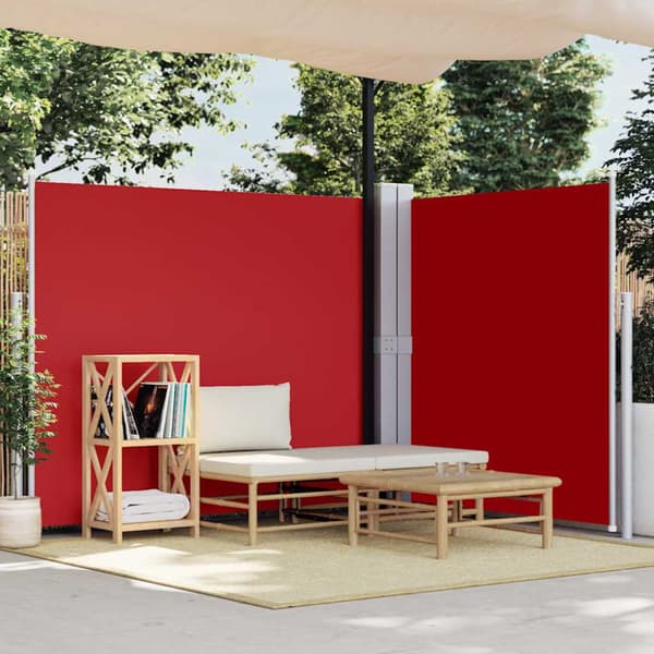 Infällbar sidomarkis röd 160x600 cm