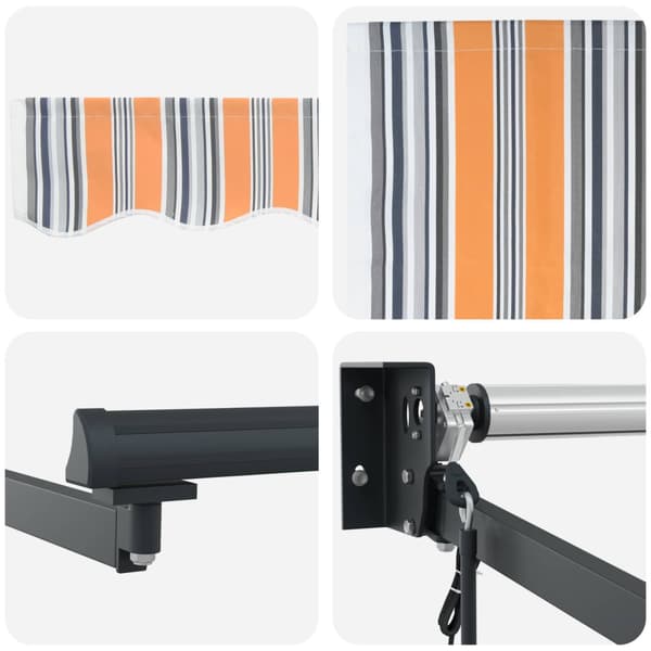Elektrisk Retraktabel Markis Blå, Orange, Antracit 3,5 x 2,5 m