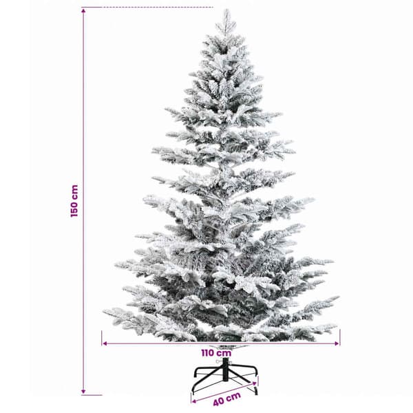 Plast Hingad Julgran 150 cm 150 LED-lampor Varmvit PE & PVC