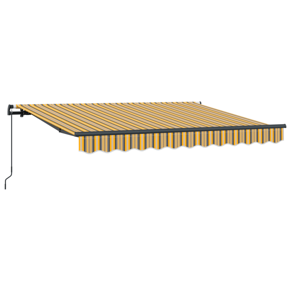 Utfällbar markis Gul och Grå 250 x 200 cm tyg
