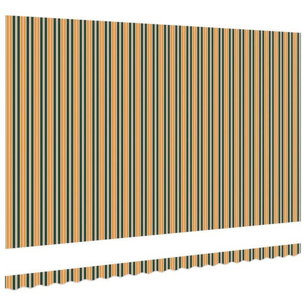 Markisväv Grön och gul 5 x 3 m Polyester
