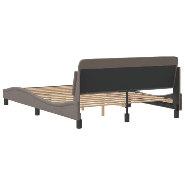 Bed Frame "Dover" Taupe 140x190 cm Fabric