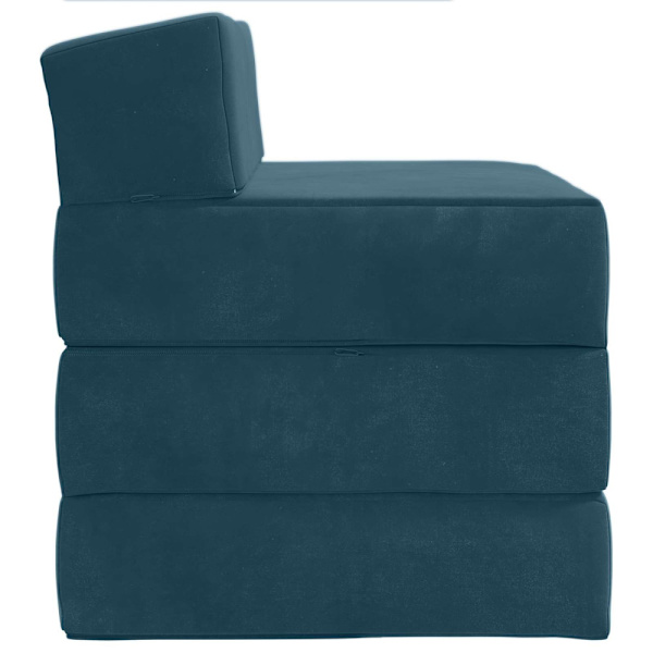 Fällbar Soffbed Blå 200 x 70 x 15 cm Sammet