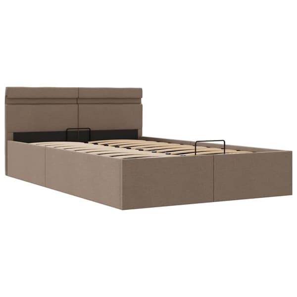 Sängram hydraulisk förvaring utan madrass taupe 140x200 cm