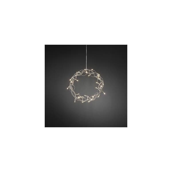 Krans metall 32 varmvit LED 30cm silver
