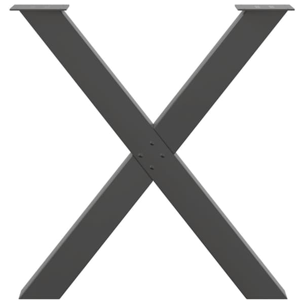 Matbordsben X-formade 2 st antracit 70x(72-73) cm stål