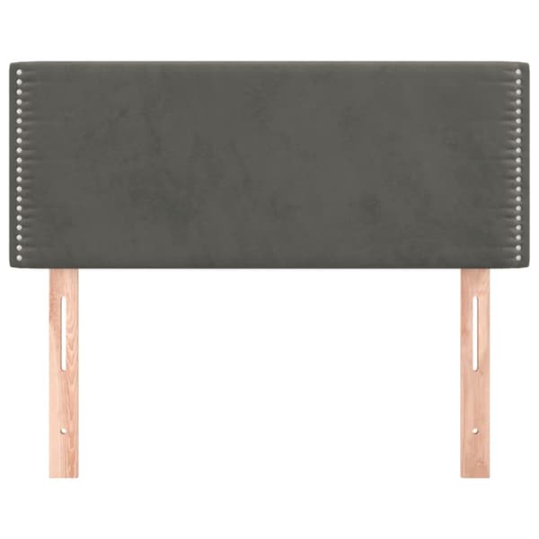Sänggavel mörkgrå 100x5x78/88 cm sammet