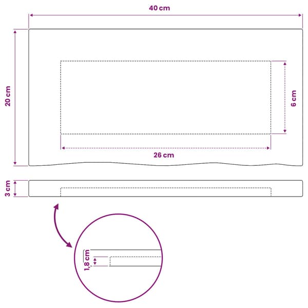 Rektangulärt Bordsskiva 90 x 50 x 3,5 cm Rektangulär Vit
