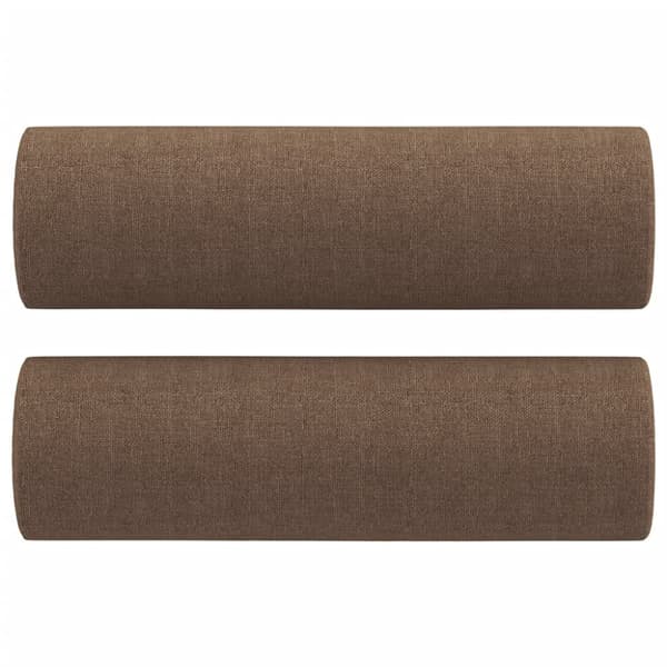 3-sitssoffa med prydnadskuddar brun 180 cm tyg