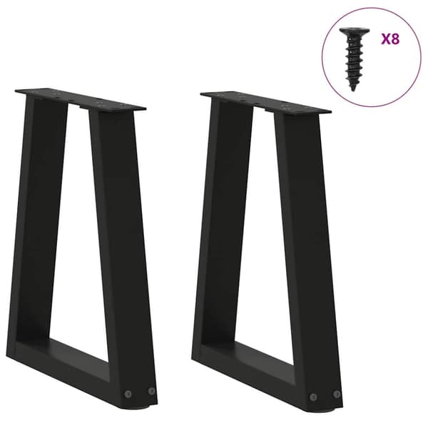 Soffbordsben V-formade 2 st svarta 28x(42-43,3) cm stål