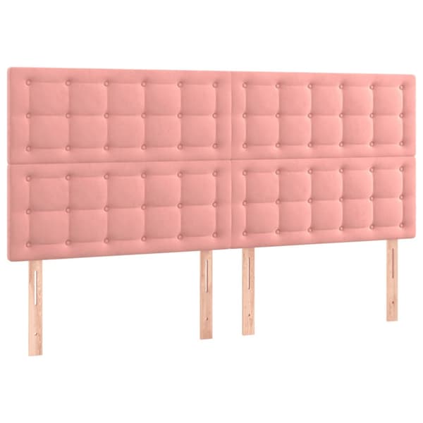 Ramsäng med madrass rosa 200x200 cm sammet