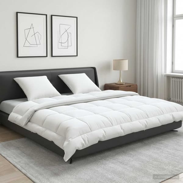 Täcke och kudde set 3 st 220x240 cm Sommar 140 GSM Ull Vit