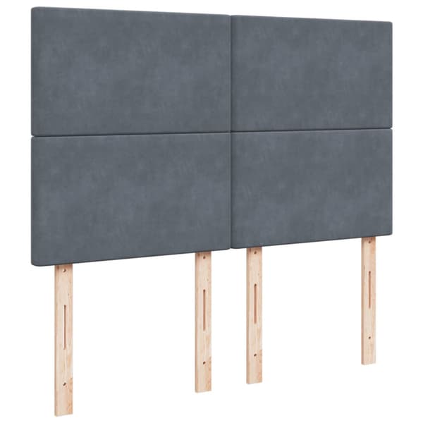Ramsäng med madrass mörkgrå 140x190 cm sammet