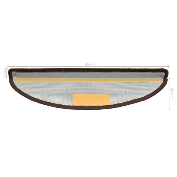 Trappmattor 10 st 65x21x4 cm bruna halvrunda stora