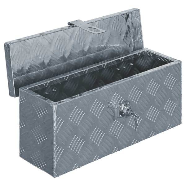 Förvaringslåda aluminium 48,5x14x20 cm silver