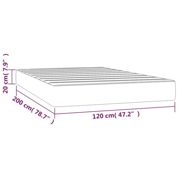 Pocketresårmadrass medium mörkgrå 120x200x20 cm sammet