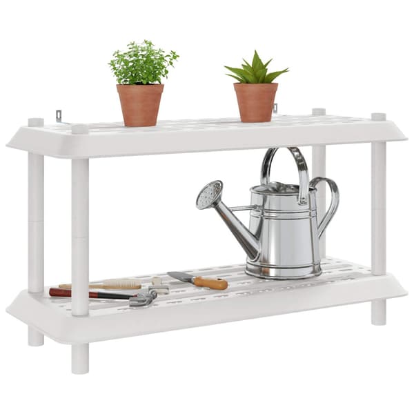 Hyllsystem 2 nivåer 100 x 40 x 55,5 cm PP Vit