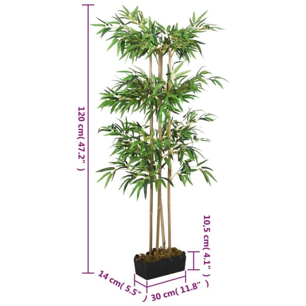 Konstväxt bambu 760 blad 120 cm grön