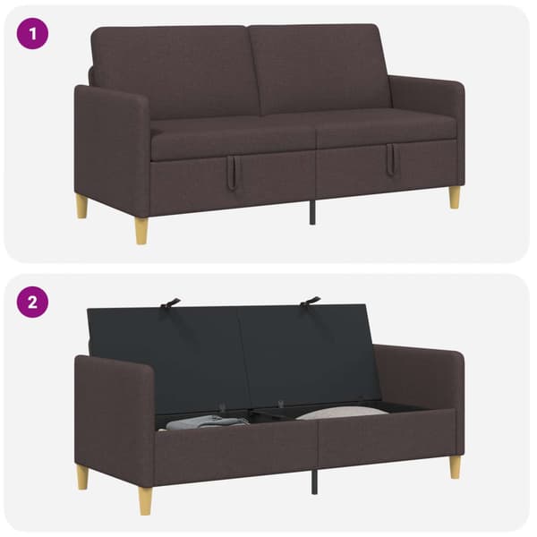 Soffa med förvaring Mörkbrun 172 x 78 x 87 cm Polyester