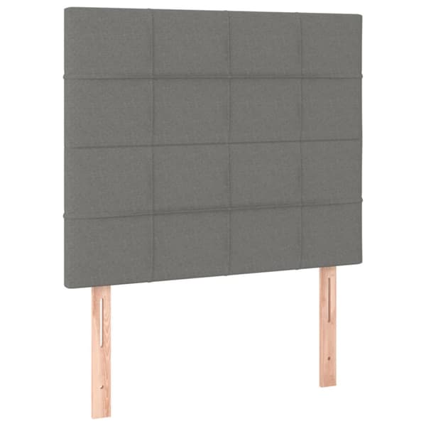 Sänggavel LED mörkgrå 80x5x118/128 cm tyg