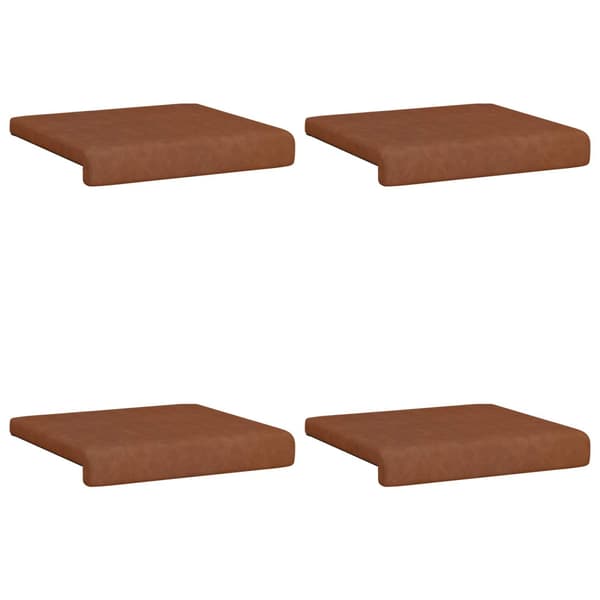 Bänk kudde 4 st Konstläder Brun Djup 35 cm