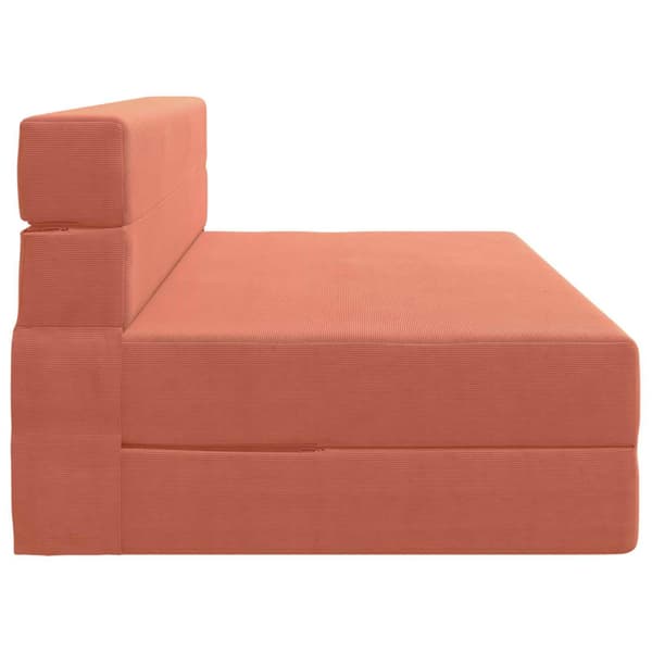 Fällsoffa säng Röd orange 203 x 152 x 15 cm Kordread tyg