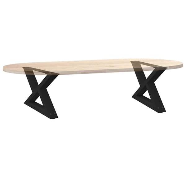 Soffbordsben 2 st svarta 60x(30-31,3) cm stål