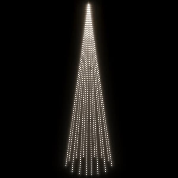 Julgran på flaggstång kallvit 1134 LEDs 800 cm