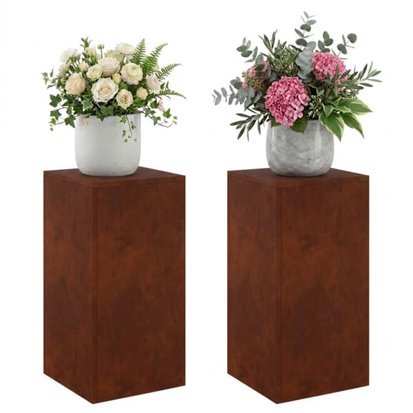 Växtställ 2 pcs Rostig 30 x 30 x 60 cm Väderbeständig stål